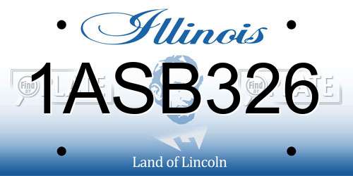 1ASB326 Illinois License Plate