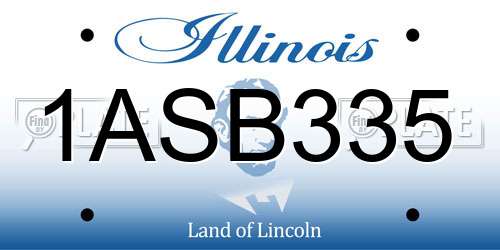 1ASB335 Illinois License Plate