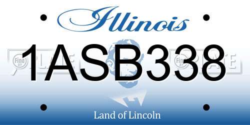 1ASB338 Illinois License Plate