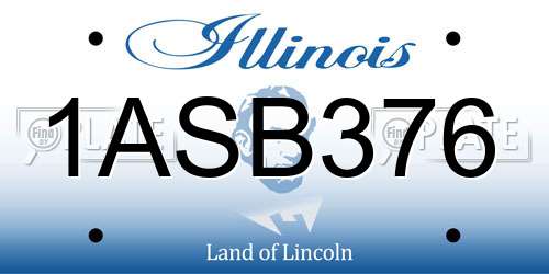 1ASB376 Illinois License Plate