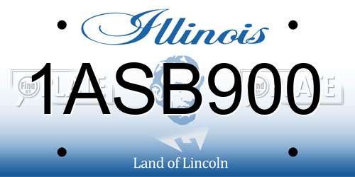 1ASB900 Illinois License Plate