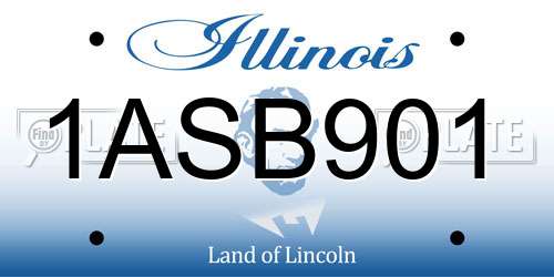 1ASB901 Illinois License Plate