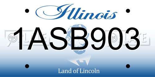 1ASB903 Illinois License Plate