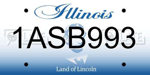 1ASB993 Illinois License Plate