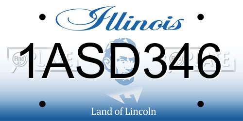 1ASD346 Illinois License Plate