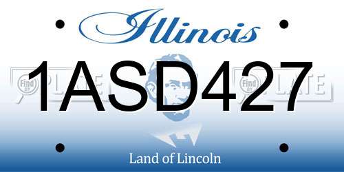 1ASD427 Illinois License Plate