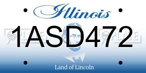 1ASD472 Illinois License Plate