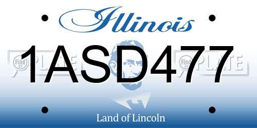 1ASD477 Illinois License Plate