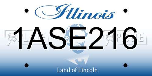 1ASE216 Illinois License Plate
