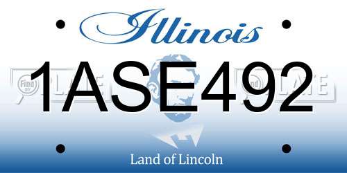 1ASE492 Illinois License Plate
