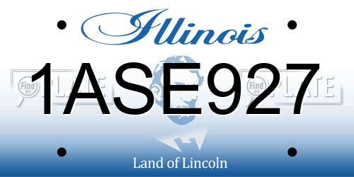 1ASE927 Illinois License Plate