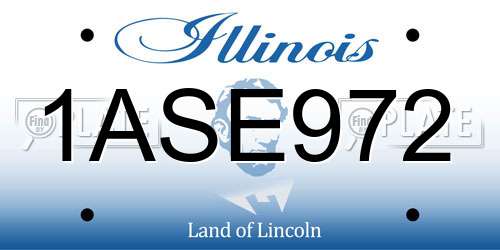 1ASE972 Illinois License Plate