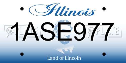 1ASE977 Illinois License Plate