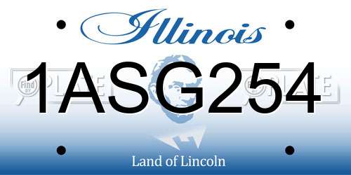 1ASG254 Illinois License Plate