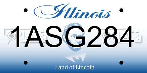 1ASG284 Illinois License Plate