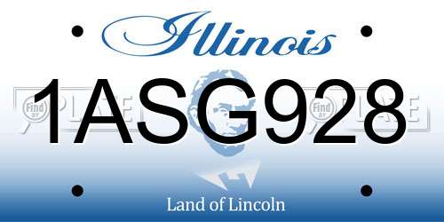 1ASG928 Illinois License Plate