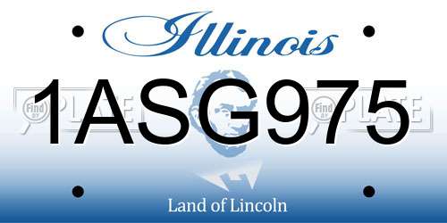 1ASG975 Illinois License Plate