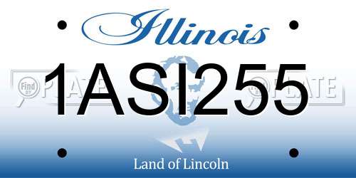 1ASI255 Illinois License Plate