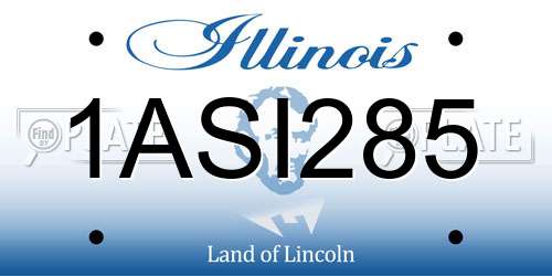 1ASI285 Illinois License Plate