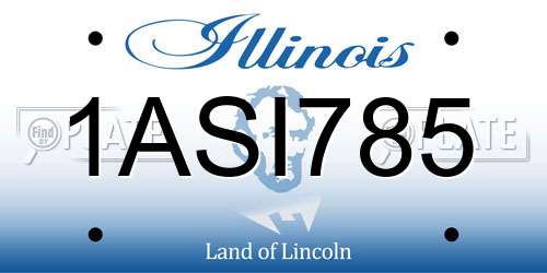 1ASI785 Illinois License Plate