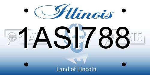1ASI788 Illinois License Plate