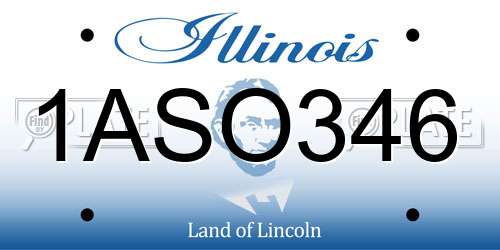 1ASO346 Illinois License Plate