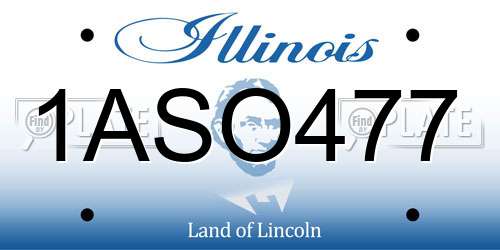 1ASO477 Illinois License Plate
