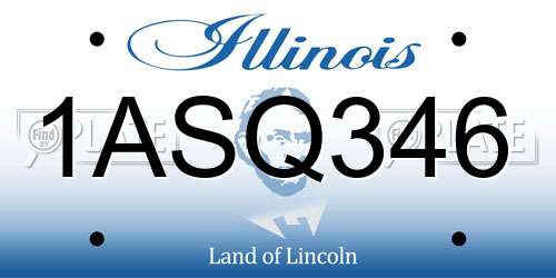 1ASQ346 Illinois License Plate