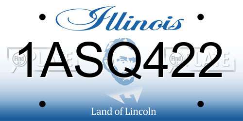 1ASQ422 Illinois License Plate