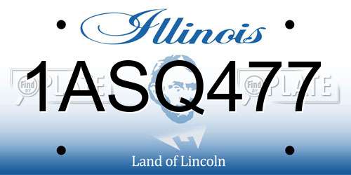 1ASQ477 Illinois License Plate