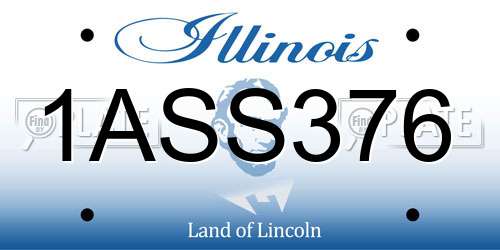 1ASS376 Illinois License Plate