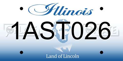 1AST026 Illinois License Plate