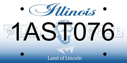 1AST076 Illinois License Plate