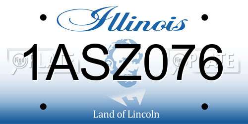 1ASZ076 Illinois License Plate