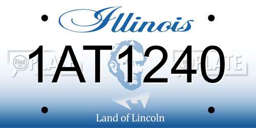 1AT1240 Illinois License Plate