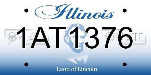 1AT1376 Illinois License Plate