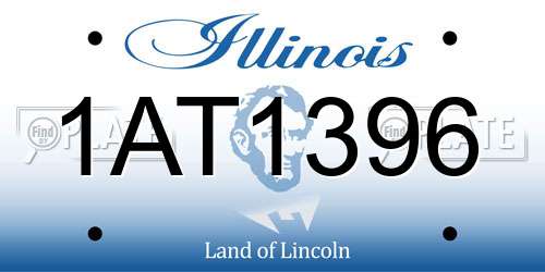 1AT1396 Illinois License Plate