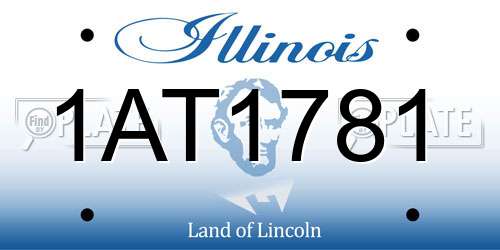1AT1781 Illinois License Plate