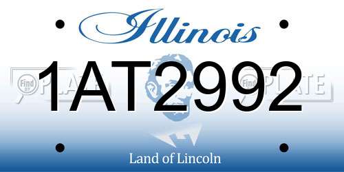 1AT2992 Illinois License Plate