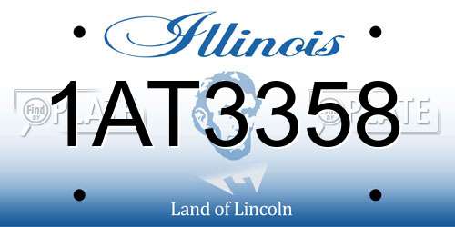 1AT3358 Illinois License Plate