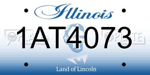 1AT4073 Illinois License Plate
