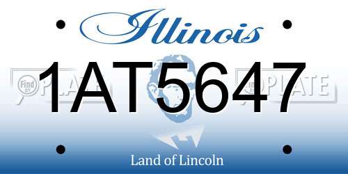 1AT5647 Illinois License Plate