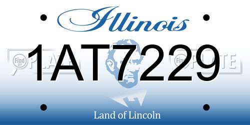 1AT7229 Illinois License Plate