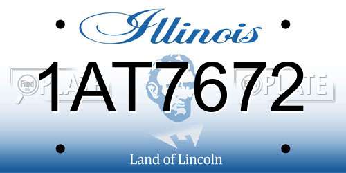 1AT7672 Illinois License Plate