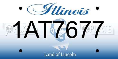 1AT7677 Illinois License Plate