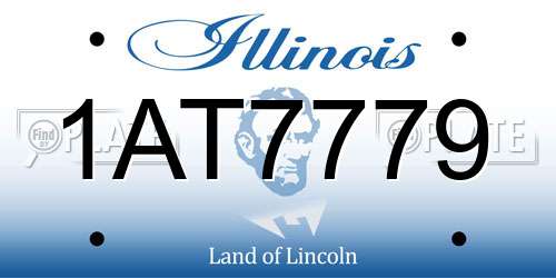 1AT7779 Illinois License Plate