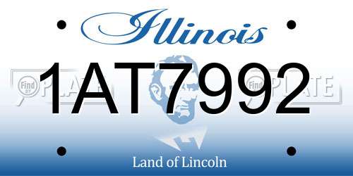 1AT7992 Illinois License Plate