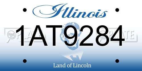 1AT9284 Illinois License Plate