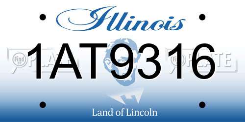 1AT9316 Illinois License Plate