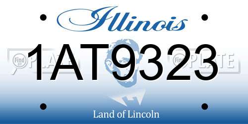 1AT9323 Illinois License Plate